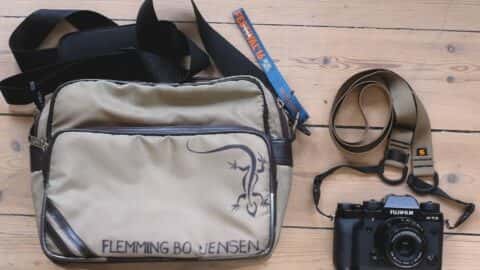 Flemming Bo Jensen's Bag and Fuji X-T2 with Simplr Mirrorless Camera Strap