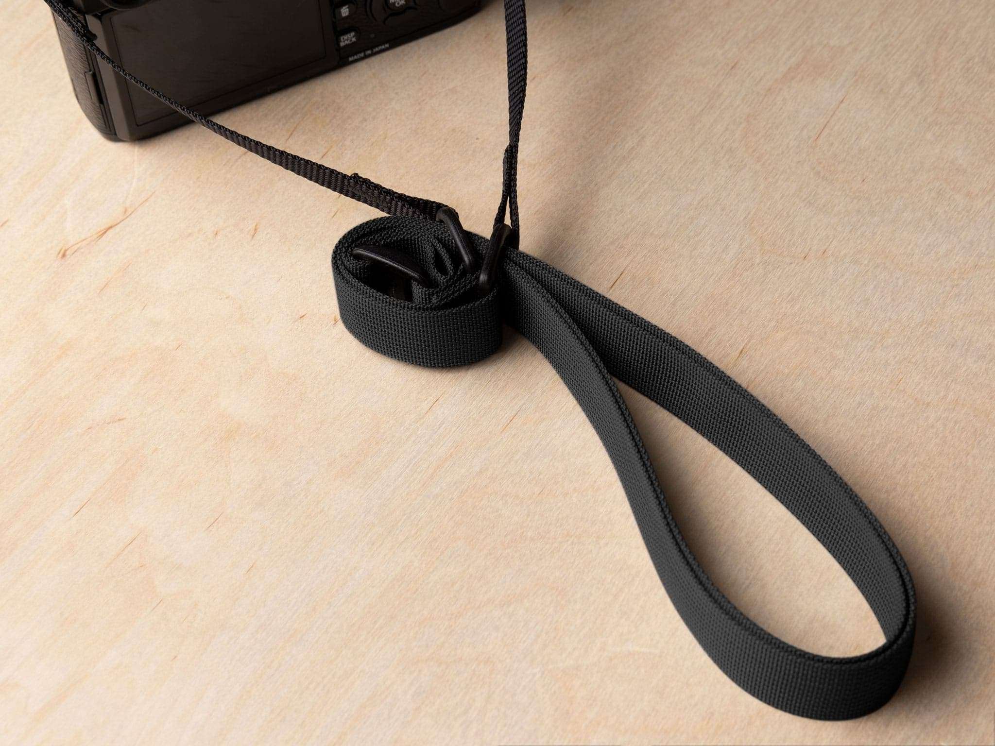 Loop the webbing through the D-rings to use the F1 as a wrist strap.