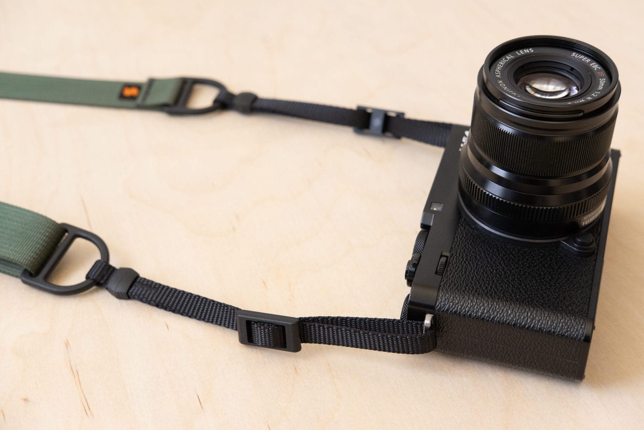 F1 Flat Mount Camera Strap on Fuji X-E4